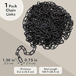 Stockroom Plus Plastic Chain - 100 ft, Black