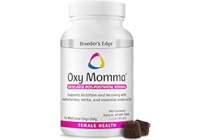REVIVAL ANIMAL HEALTH Breeder's Edge Oxy Momma Soft Chews, Postnatal Vitamin Supplement for Lactating Dogs and Cats, Supports Recovery, Hormones, and Next Pregnancy - for Medium & Large Dogs, 40ct Soft Chews