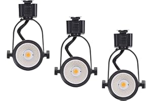 CLOUDY BAY Juno Type LED Track Light Head,10W CRI 90+ 3000K Warm White Dimmable,Adjustable Tilt Angle Track Lighting Fixture, 40° Angle for Accent Retail,Black Finish-3 Pack