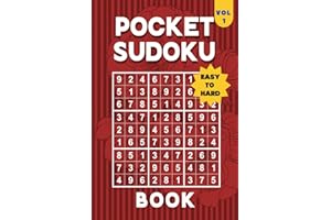 Pocket Sudoku Book: for Adults,4x6,150 Easy to Hard, Small, Mini, Compact, Travel Size Sudoku Book with Solutions,Large Font.