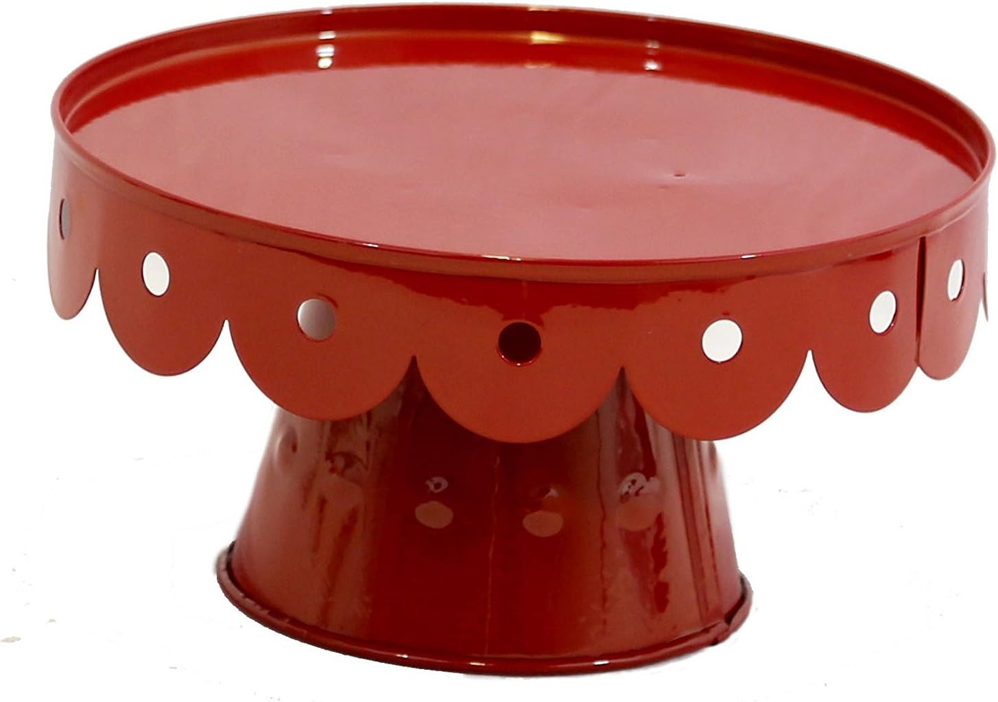 Small Red Scalloped Cake Stand Set Of 2 Cake Stands