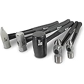 Titan 63125 5-Piece Hammer Set, Includes 16oz &amp; 32oz Ball Pein, 32oz Sledge | Includes 32oz Rubber Mallet, 3lb Sledgehammer, &amp; 3lb Cross Pein, Shock Absorbing Fiberglass Handles with Textured Grips