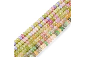 FASHEWELRY 450Pcs 8 mm Glass Beads Bulk Mixed Colorful Imitation Gemstones Smooth Rondelle Beads Abacus Loose Gemstone Bead f