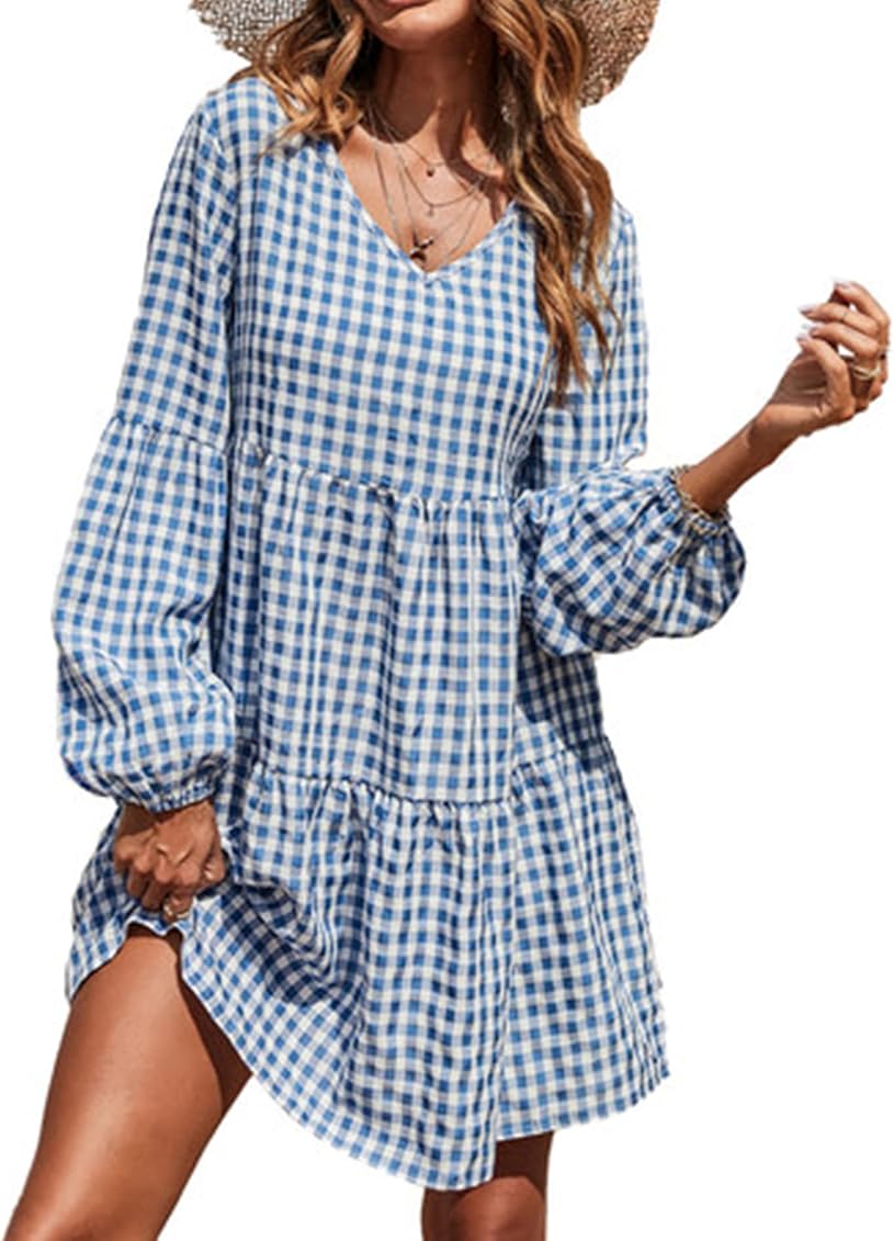 Neck Dresses Loose Fit Tunic Dress 