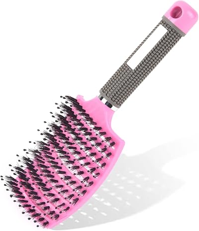 URAQT Boar Bristle Paddle Hair Brush for Women Reducing Hair Breakage