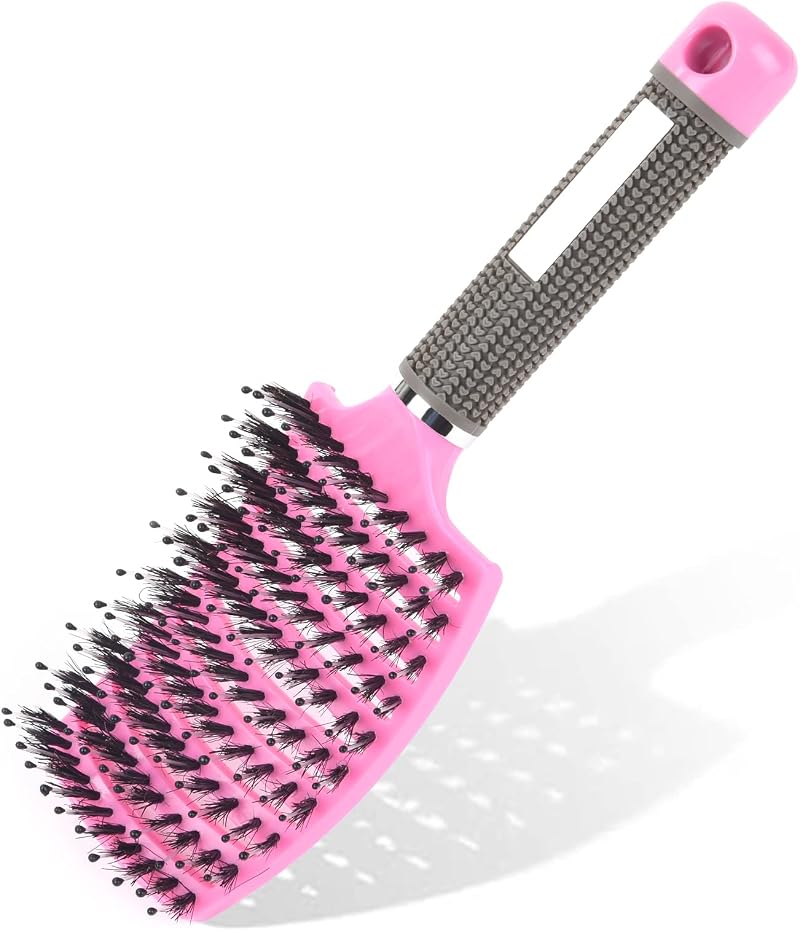 URAQT Boar Bristle Paddle Hair Brush for Women Reducing Hair Breakage