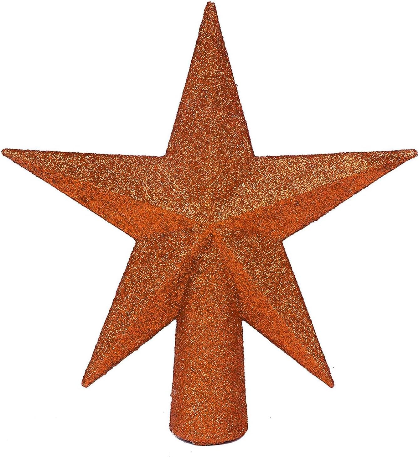 YYCRAFT Glitter Star Tree Topper Christmas Decoration-4 Inch,Orange