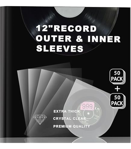 Amazon.com: ZOLEF Vinyl Record Outer Sleeves 50 Pack Crystal Clear