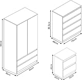 Blisswood High Gloss Bedroom Furniture Set 2 Door Wardrobe & Drawers view 2