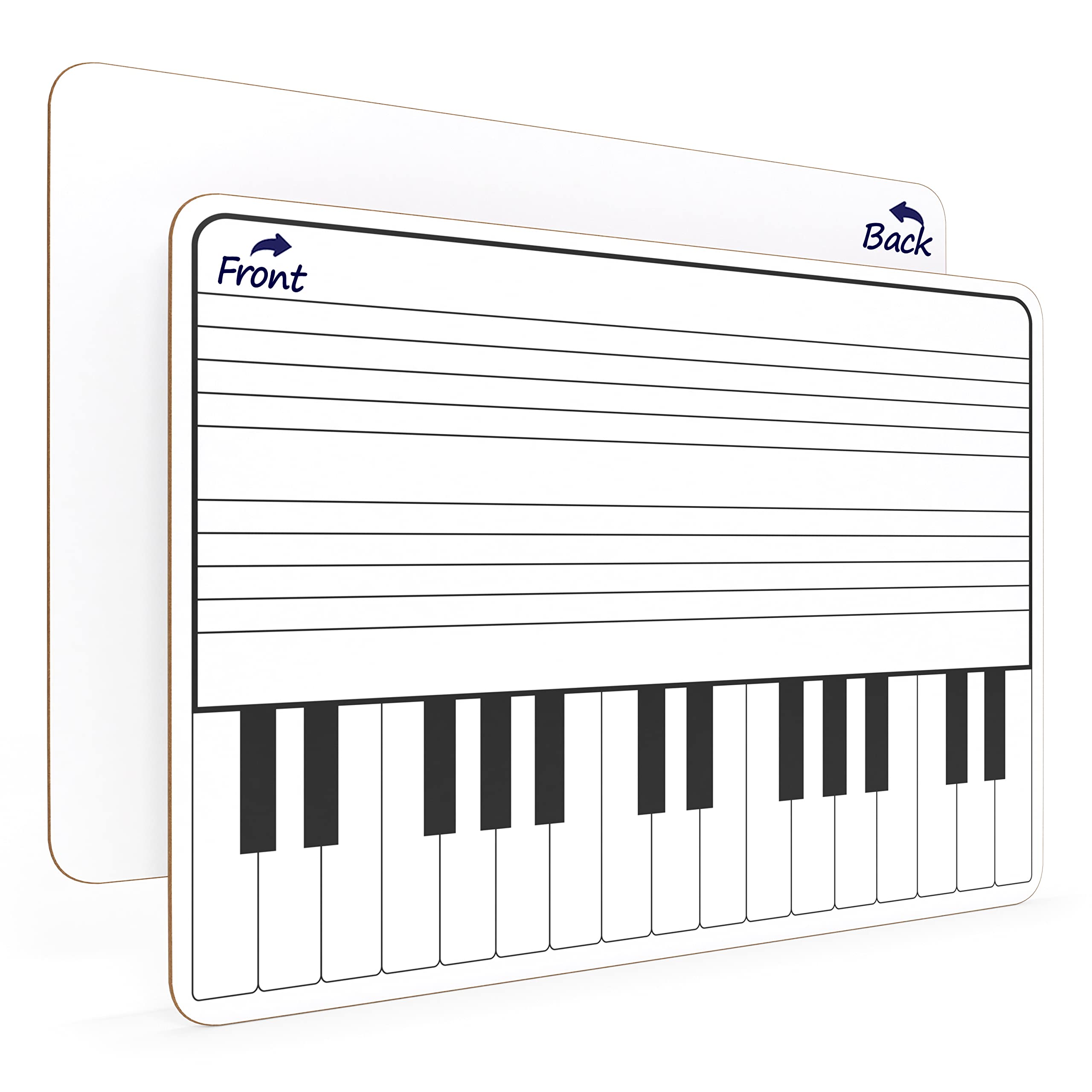 Keyboard Practice Dry Erase White Board 11 x 14 Inch Lapboard l Durable Portable Double Sided Music Whiteboard for Kids Students, Musicians and Home