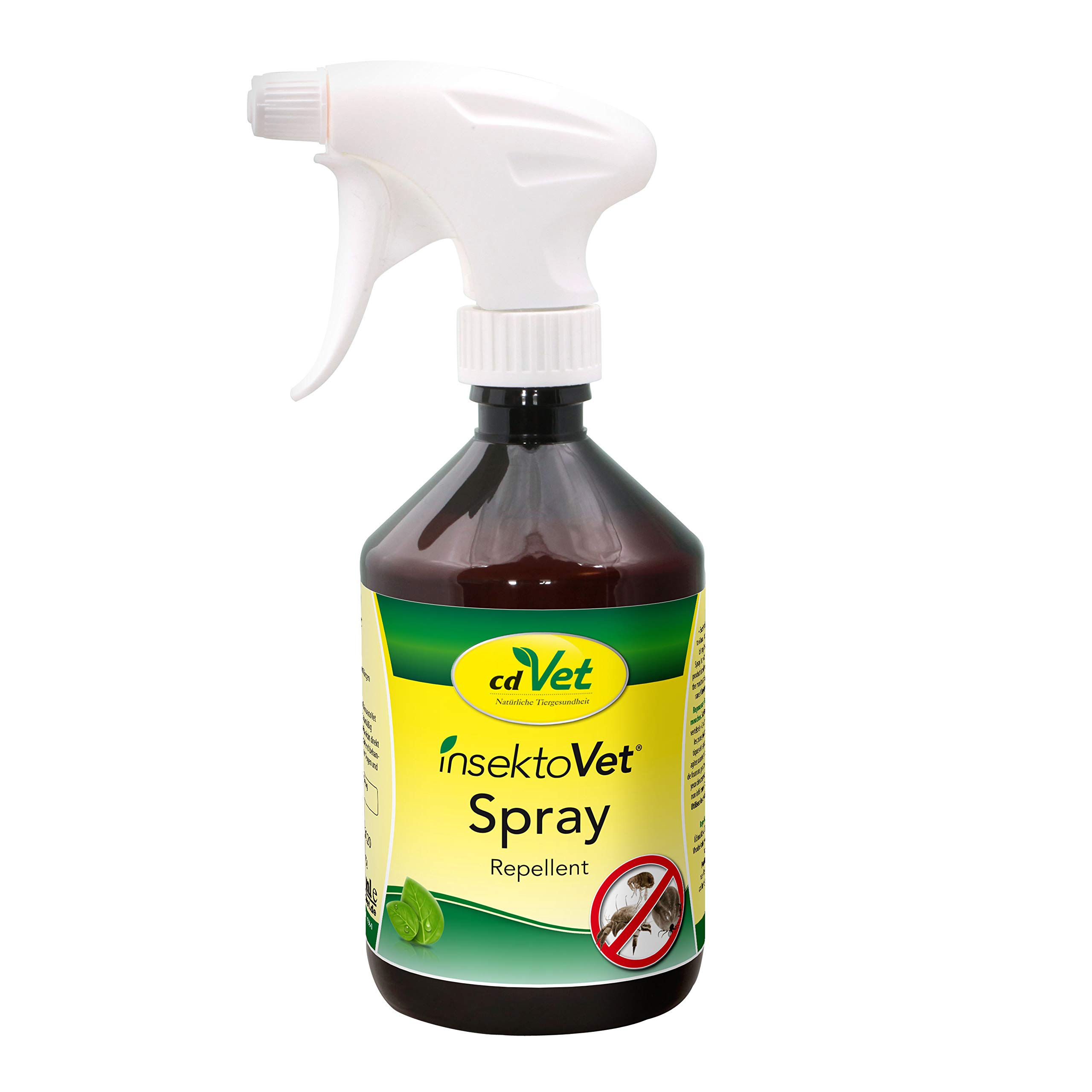 cdVet Naturprodukte insektoVet Spray 500 ml - Dog - cat - protection against fleas, insects, flies, mites, pests and ticks - immediate protection for all vertebrates - prevents parasite infestation -