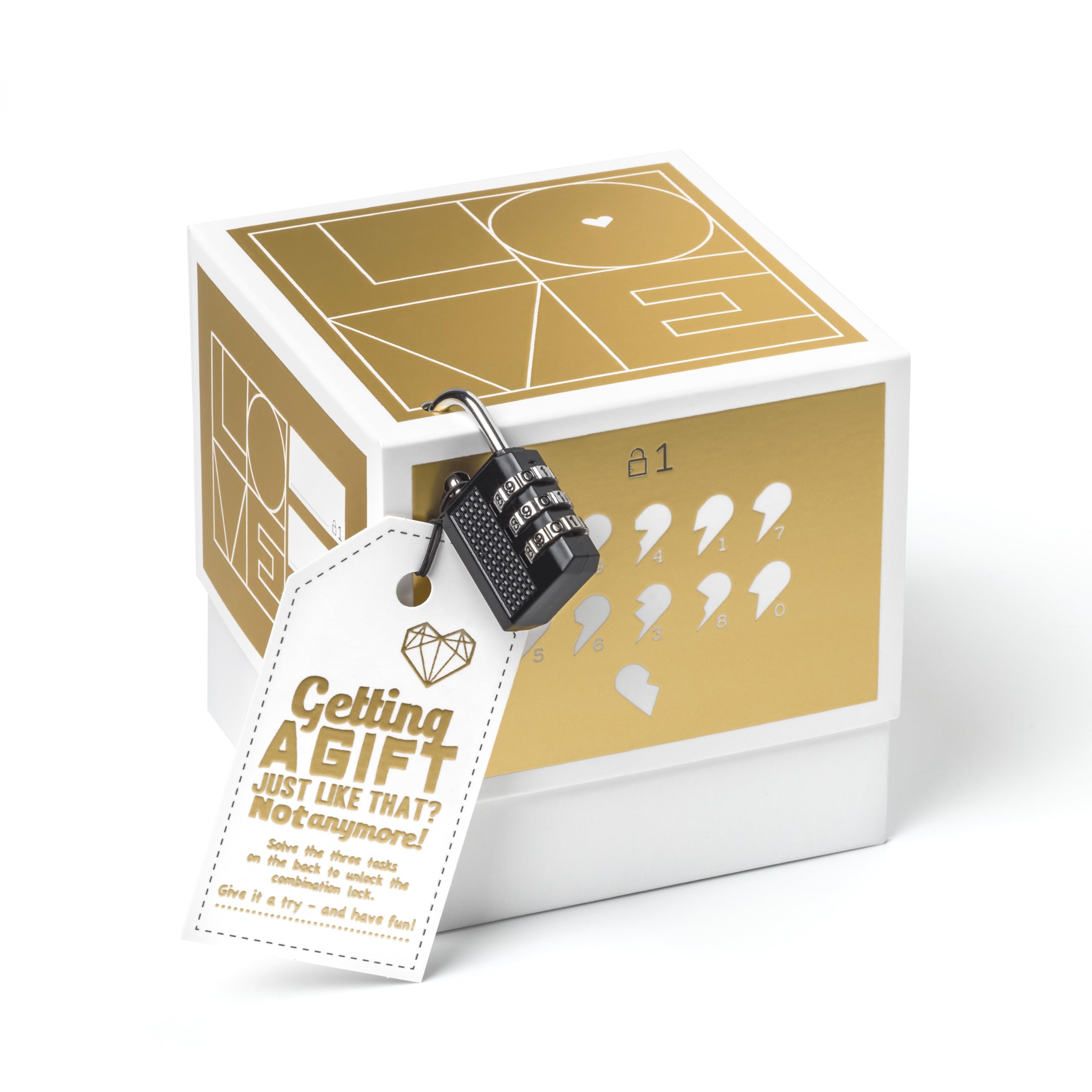 SURPRISA Puzzle Gift Box with Gold Foil – Elegant Money Gift Packaging for Wedding, Anniversary or Valentine’s Day – Heart Puzzle for Him & Her – Size S (12 cm)