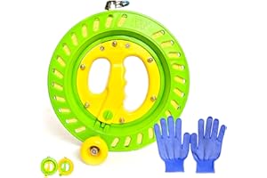 Flying Hoofer Kite Reel for Kids & Adults - 7.2/8/8.7 Inch Dia,High Strength Kite String with Connector - Large Handle,Safety Lock,Kite Line Winder for Effortless Flying and Control.