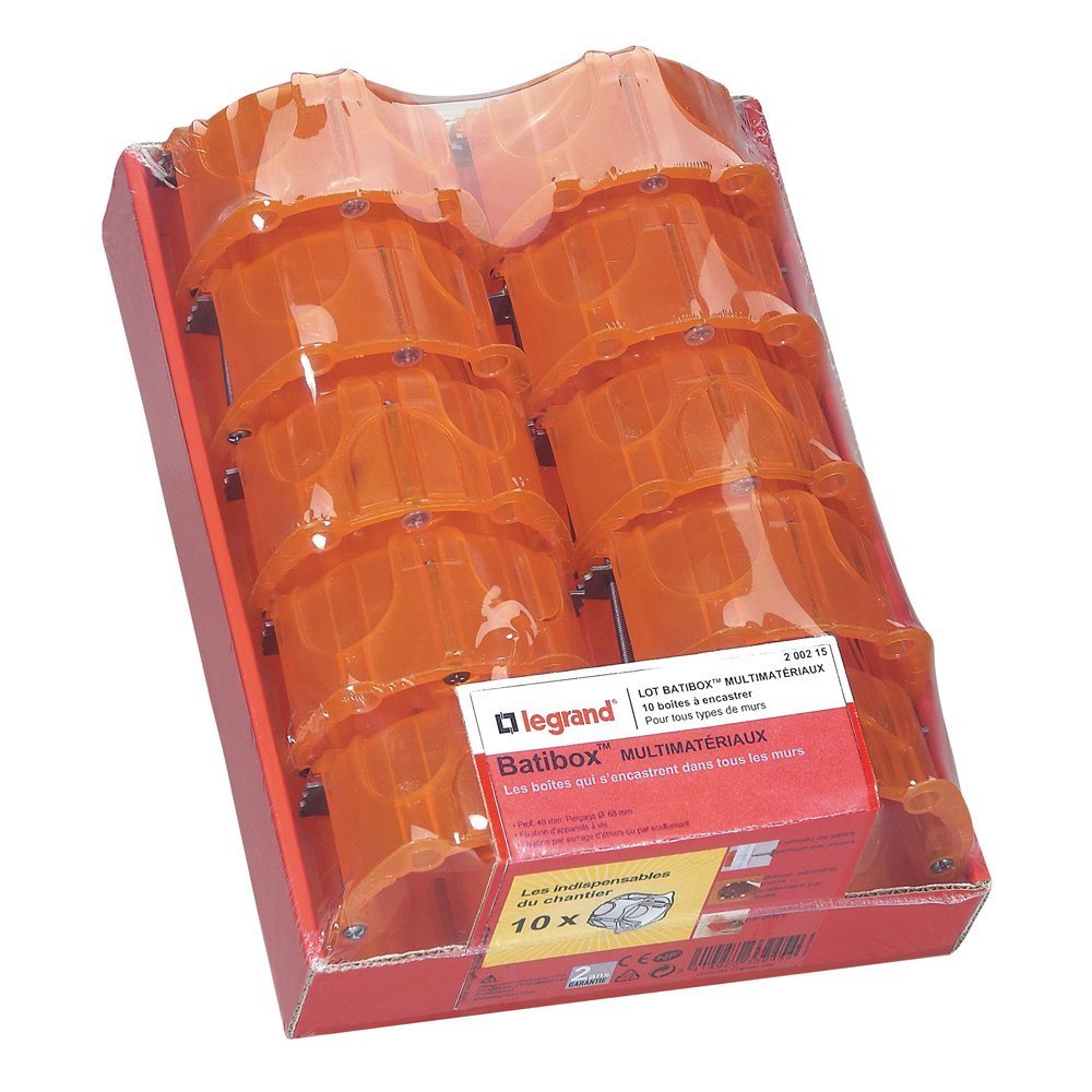 Legrand Batibox Mounting Boxes 10-Pack, Yellow, 200215