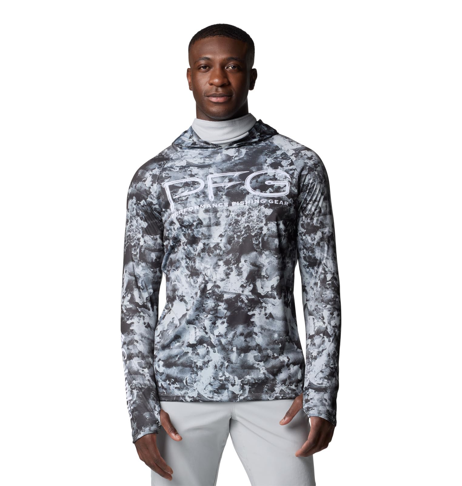 Columbia Men’s PFG Super Terminal Tackle Vent Hoodie, Cool Grey Seamoss, X-Small