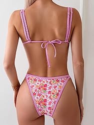 TASHEHE Women's Bikini Set High Leg Cut Double