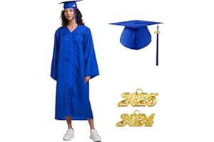 TngHui Unisex Matte Graduation Gown Cap 2024 2025 Year Charm for High School Rich in Color