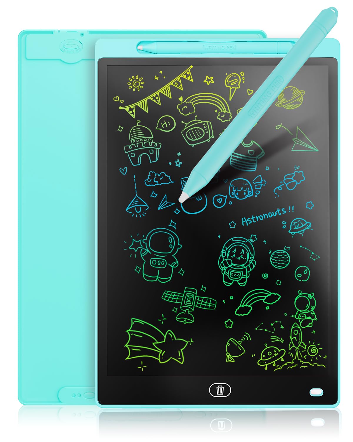 Photo 1 of Genialba LCD Writing Board 16 Inches, Colourful Electronic Tablet, Portable Erasable Drawing Board, Graphic Tablet for Children's Games 3 4 5 6 7 Year Old Kid Boys Girls (Blue)