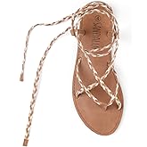 SANDALUP Women Braided Tie up Sandals