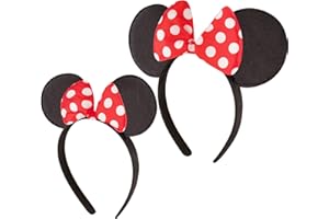 DISNEY ABG Accessories Girls Minnie Mouse Ears Headbands, Set Of 2 For Mommy And Me, Matching for Adult and Little Girl