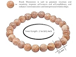 Peach Moonstone Bracelet for Women Men's Gifts
