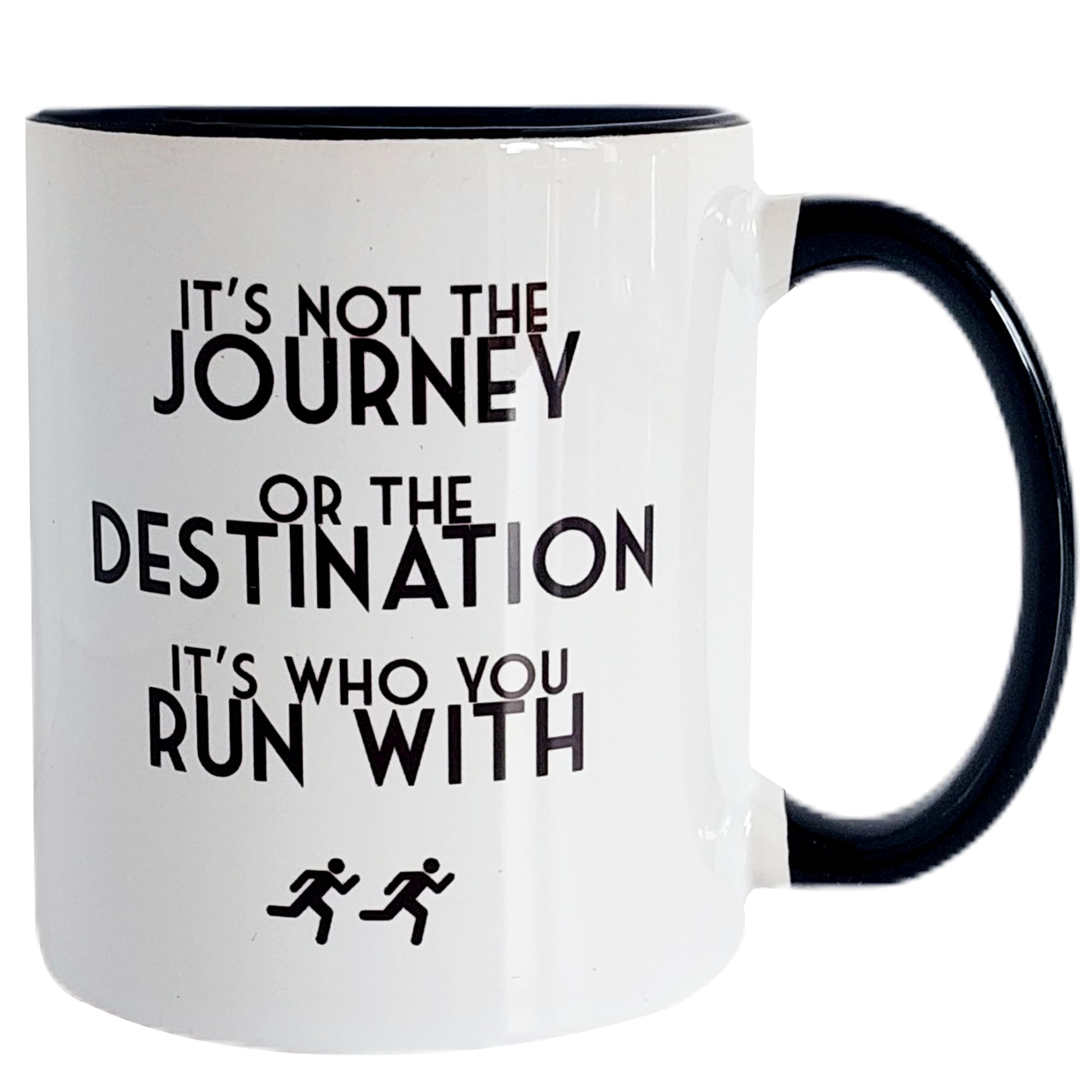 Gifts for Runners - It's Who You Run with Mug - Running Gifts - 330ml GlossyTwo-Tone Mug with Professionally Printed Design - Dishwasher and Microwave Proof