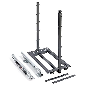 Dispensa Junior III anthrazit Bodenmontage für 300 mm Unterschrank Auszugsrahmen Küchenschrankauszug von SO-TECH®