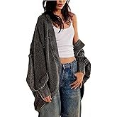 Yuemengxuan Women Open Front Cardigans Y2K Oversized Sweatshirt Drop Shoulder Coatigan Hooded Jackets Fall Coat Outfits