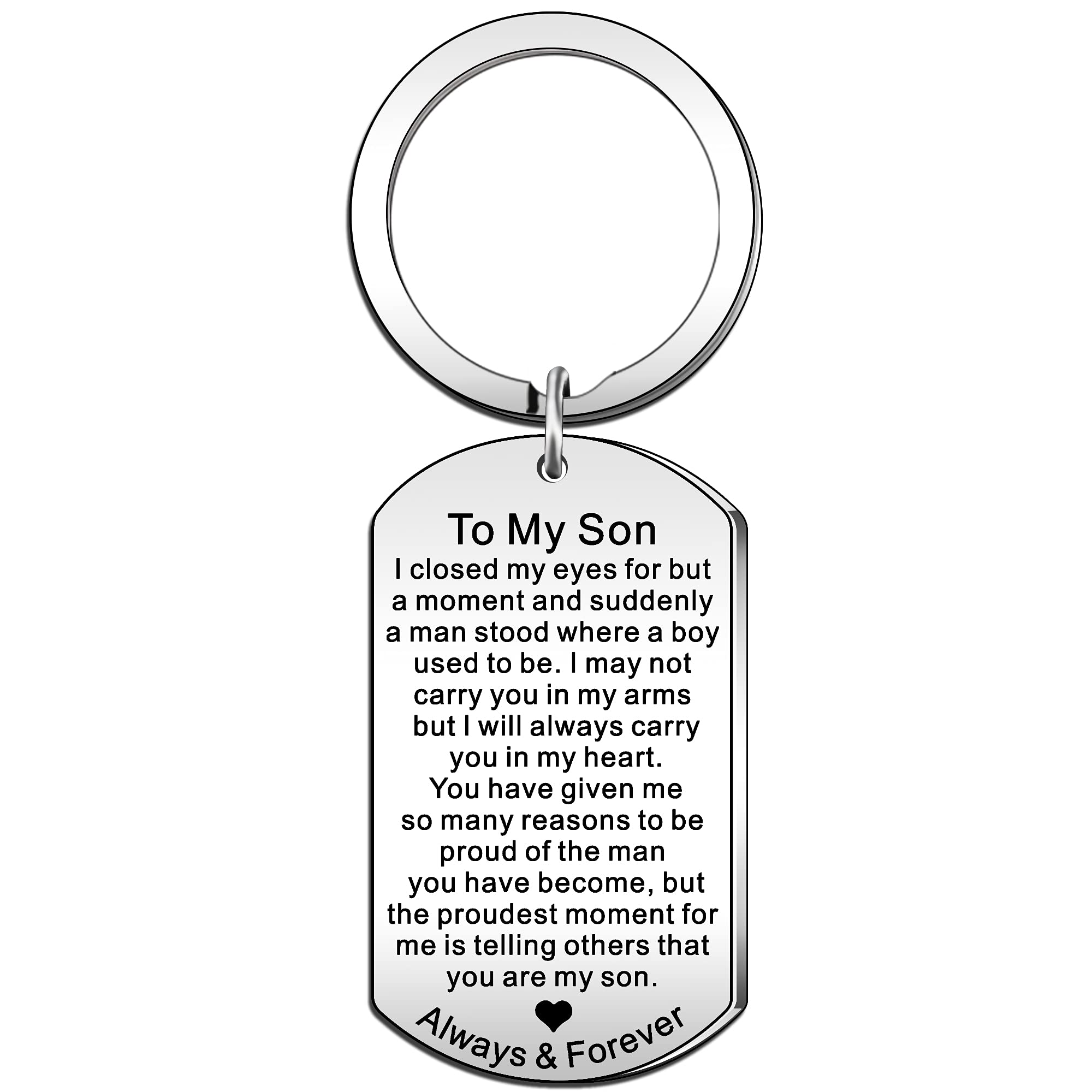 JETTOP Son Gifts from Mum -Keyring Gifts for Son Birthday Christmas
