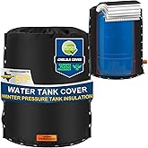 Cholila Cover Snap 3-Way Opening Round Water Pressure Tank Cover - (5°F) Water Tank Insulated Cover - 24"Dia x 34"H Water Pressure Tank Cover for Outdoor Winter Freeze Protection Black