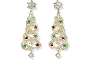 HARRY AND HENRY Cute Christmas Earrings for Women Christmas Tree Cake Earrings Zircon Christmas Tree Earrings Christmas Light Earrings Stocking Stuffers for Christmas Gifts 2023