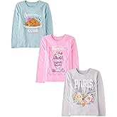 The Children's Place Girls Unicorns,Sports,Butterflies Long Sleeve Graphic T-Shirts,3 Pack