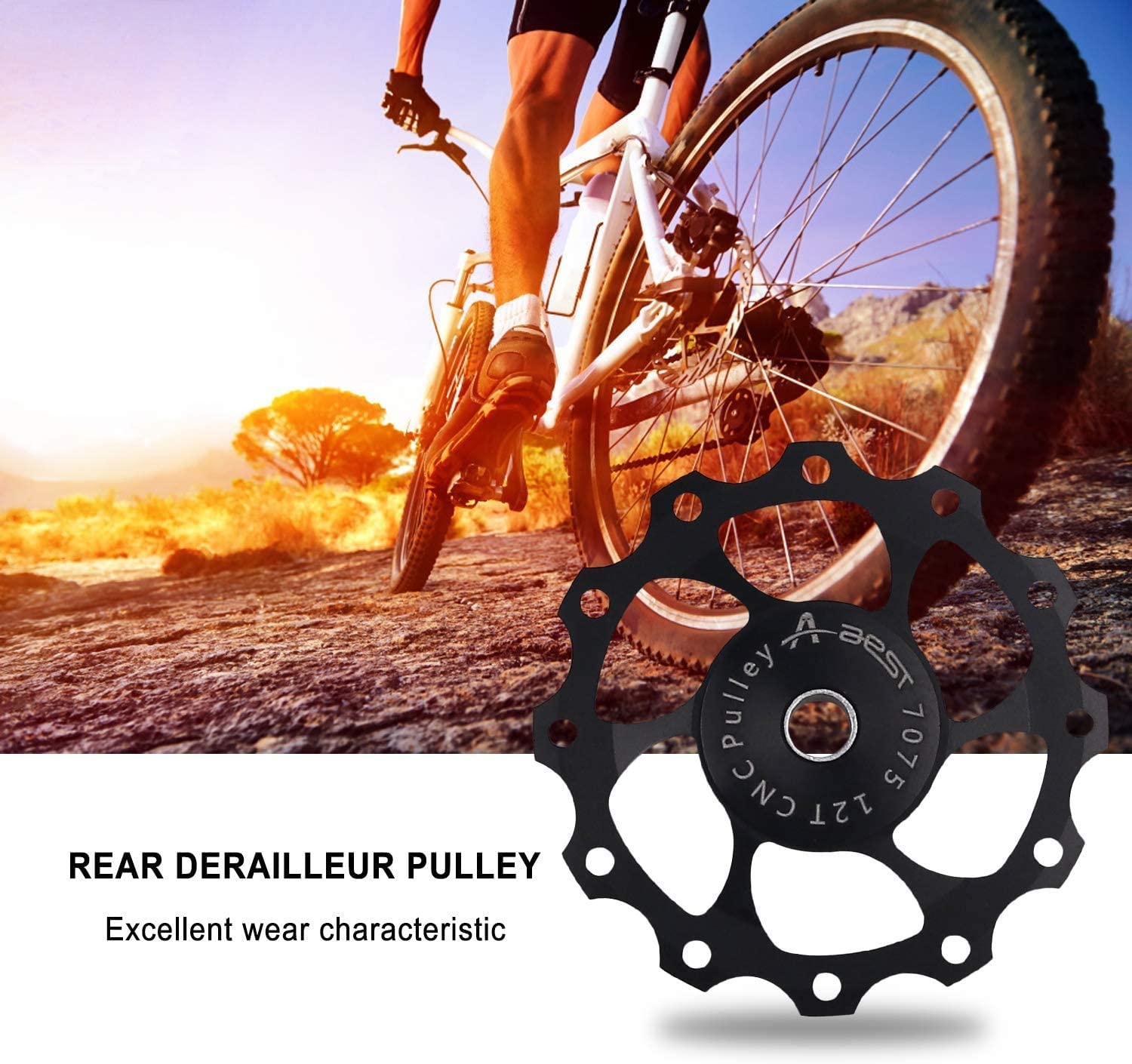 ANCLLO Bolt Aluminum Alloy Bicycle Rear Derailleur Pulley Jockey Wheel Road Bike Guide Roller Idler Part Cycling Accessory Roller