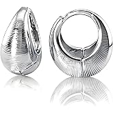 Caralon Tiny Dainty Gold & Silver Huggie Hoop Earrings for Women:Small Bamboo,Square,Twisted,Teardrop,U-Shaped Hoops, Mini Huggie Hoops in Champagne & White Gold Plated Hypoallergenic Lightweight
