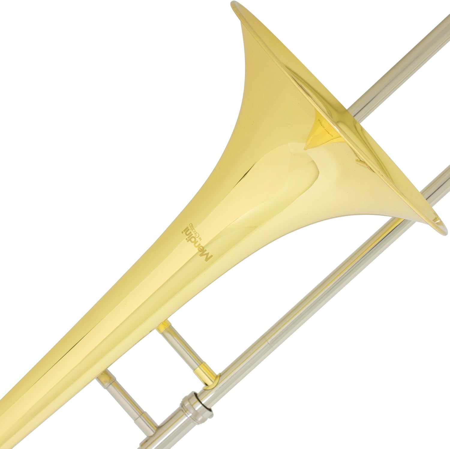 Mendini by Cecilio Bb Tenor Slide Trombone, Gold Lacquered, 1 Year Warranty, Tuner, Pocketbook and More, MTB-L: Musical Instruments