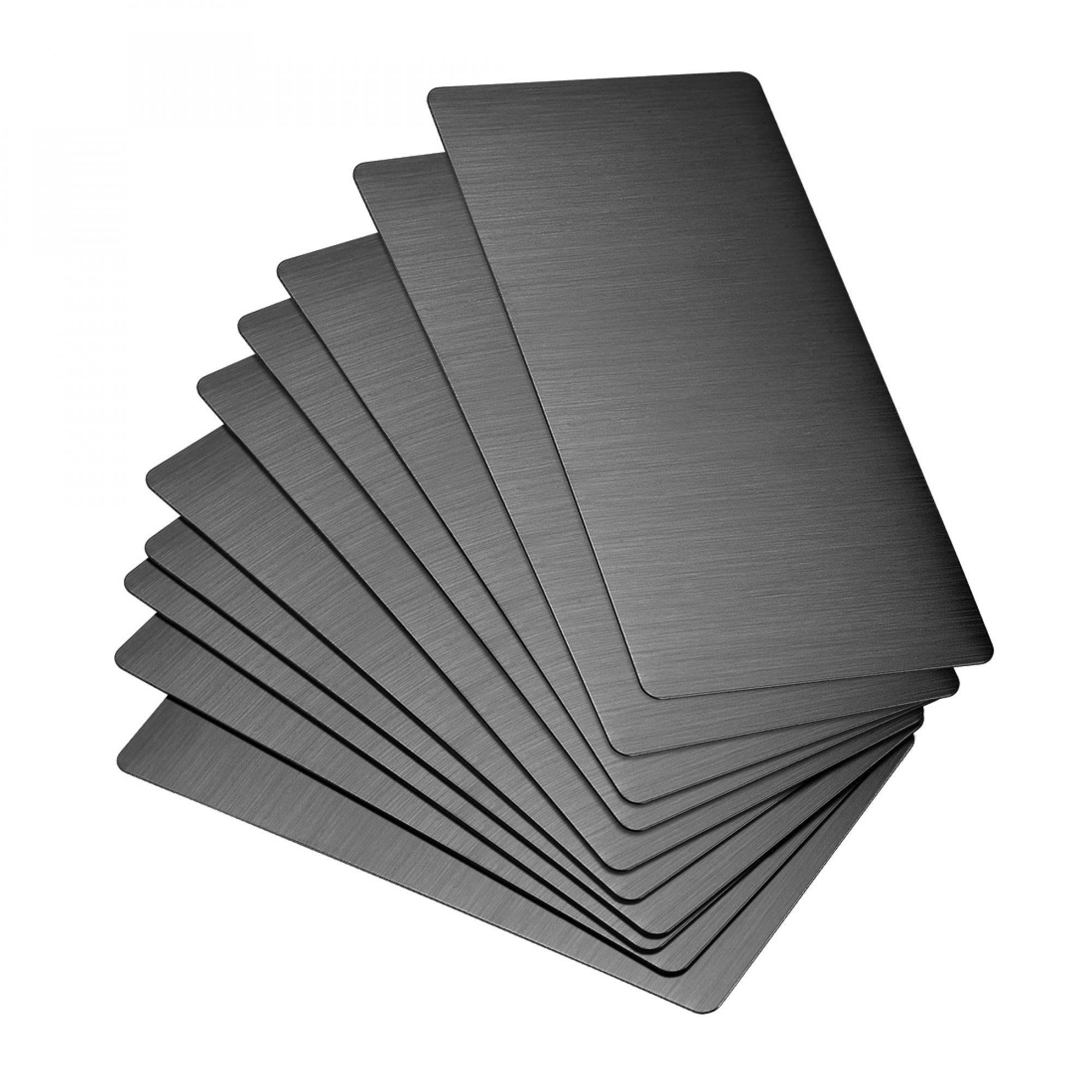 sourcing map Blank Metal Card 100x50x0.4mm Brushed 201 Stainless Steel Plate for DIY Laser Printing Engraving Dark Gray 20 Pcs