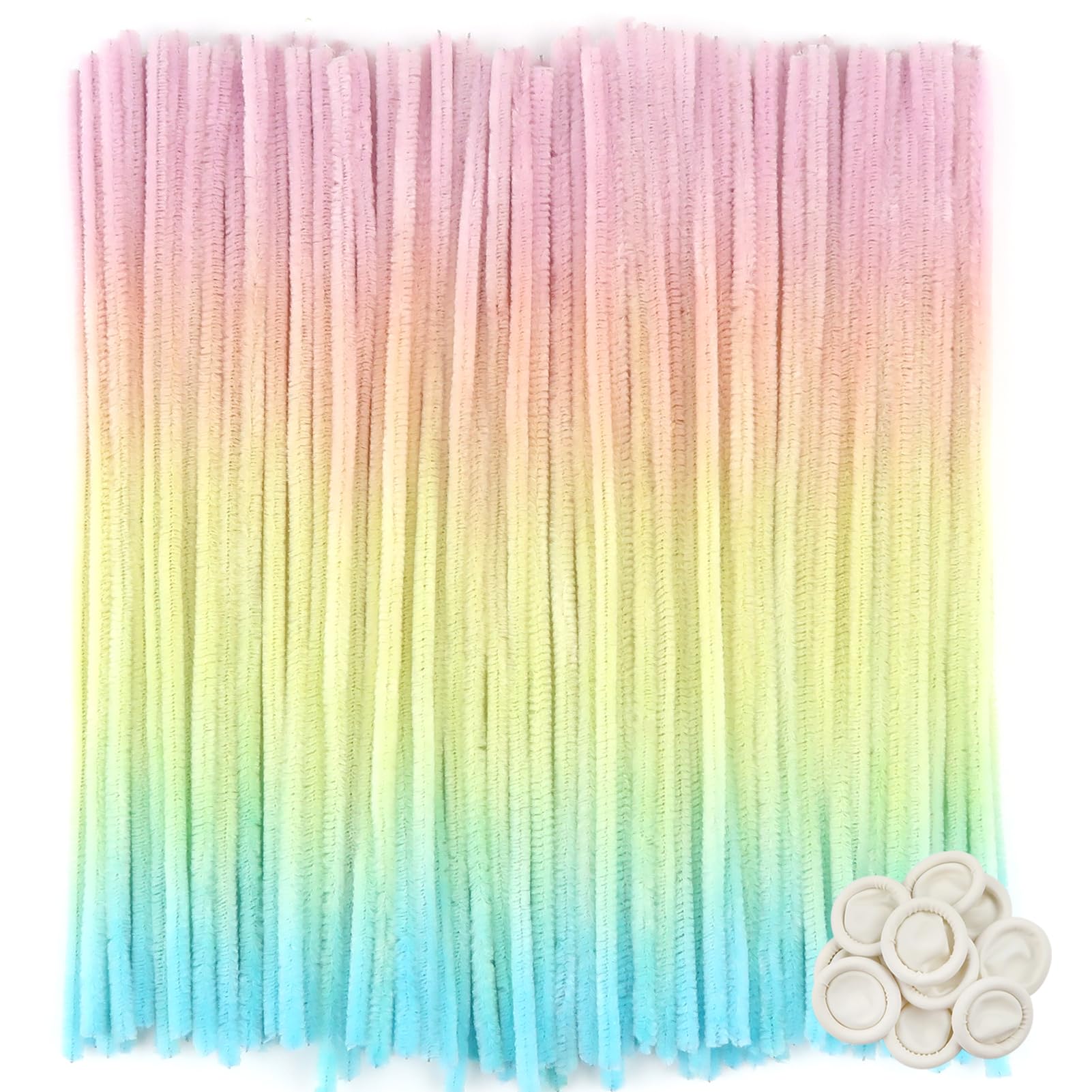 TOAOB 100pcs Gradient Yellow Pipe Cleaners 30cm Long Chenille Stems Craft Supplies with Finger Covers 6mm Thick Fuzzy Sticks for Flowers Art and Crafts Projects DIY Decorations