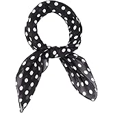 MissShorthair 50s Chiffon Scarf Sheer Square Neck Head Scarf for Women