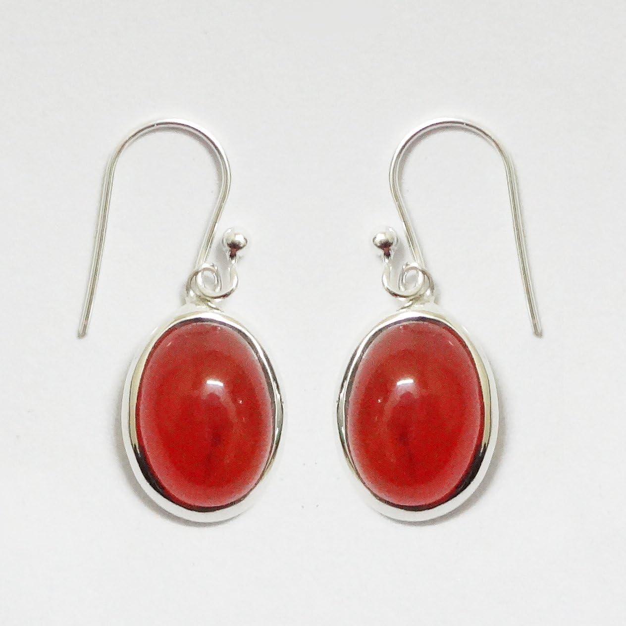 Kanika Jewelry Trove Real Sterling Silver Carnelian Oval Drop Earrings Gift for Girls