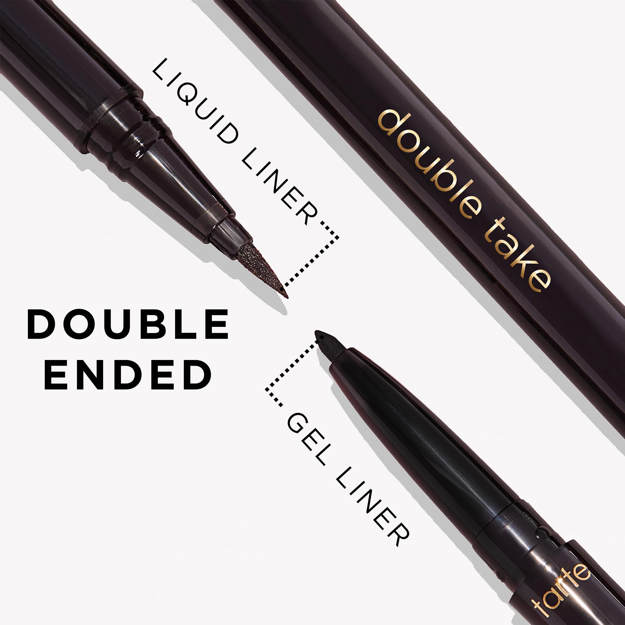 tarte double take eyeliner – 2-in-1 Pencil Eyeliner for Bold All-Day Wear, Waterproof, Easy to Apply, Vegan, Cruelty-Free