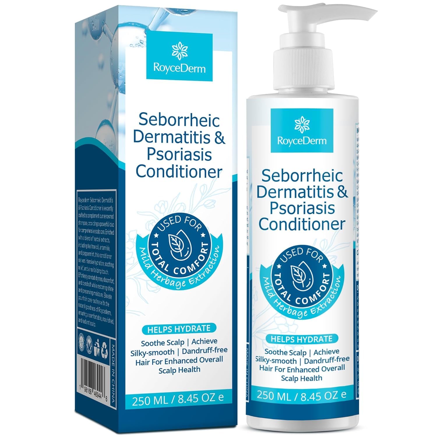 Roycederm Seborrheic Dermatitis Psoriasis Conditioner: Scalp Relief for Folliculitis Psoriasis Dry Itchy Scalp Oily Hair - Dandruff Conditioner for Healthy Hair