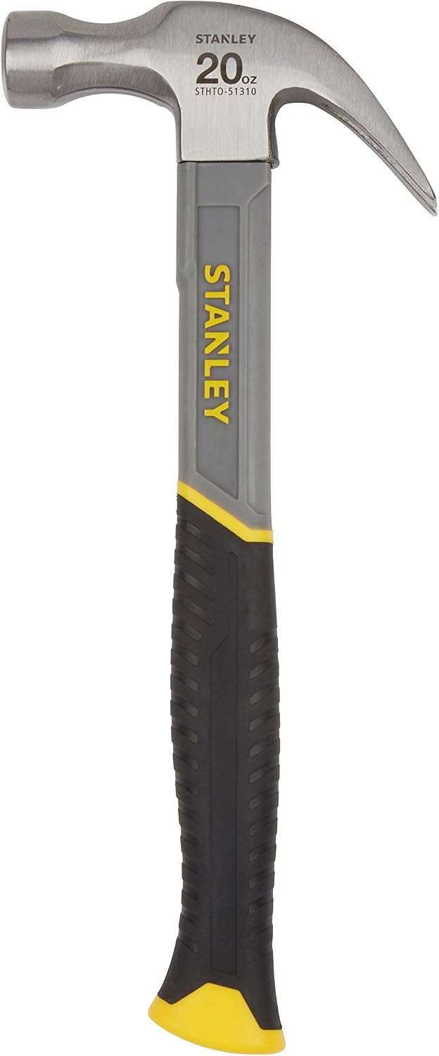 STANLEY 20oz. Curved Claw Fibreglass Hammer, High-Carbon Steel, Vibration Dampening, Ergonomic Anti-Slip Grip, 570g, STHT0-51310 - Image 3