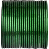 Efulgenz Metal Bangles for Women Indian Jewelry Two Dozen Wedding Bangles Set Plain Glossy Green Bangles Bracelets Bridal Bangle Set Fashion Costume Jewelry Accessories for Women (24 Pcs) Size 2.4