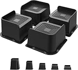 USION Bed Risers 3 Inch Heavy Duty 4 Pack L-Shaped 5000 LBS 4.52x4.52 in