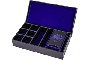 Cusdie Multifunctional DND Dice Box/Dice Tower/Dice Tray - Premium PU Leather with Plush Velvet Interior for Secure Storage a