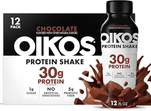 Oikos batido de proteína de chocolate, 30g, listo para beber, con fibra — Refrescos