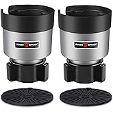 SEVEN SPARTA 2 Pack Car Cup Holder Expander Organizer Adjustable Base, Compatible with Yeti 20/26/30 oz, Hydro Flasks 32/40oz, Nalgenes 30/32/38/48 oz, Other Bottles in 3.4"-3.8" (Silver)
