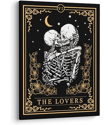 Amazon.com: XWELLDAN Tarot Kissing Skeleton The Lovers Halloween