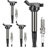 UF596 Ignition Coil &amp;93501 Double Iridium Spark Plug for Toyota Corolla | Prius Prius V Matrix C-HR/Pontiac Vibe/Scion iM xD/Lexus CT200h 1.8L L4 Replaces #UF619 C1714 GN10341 9091902252