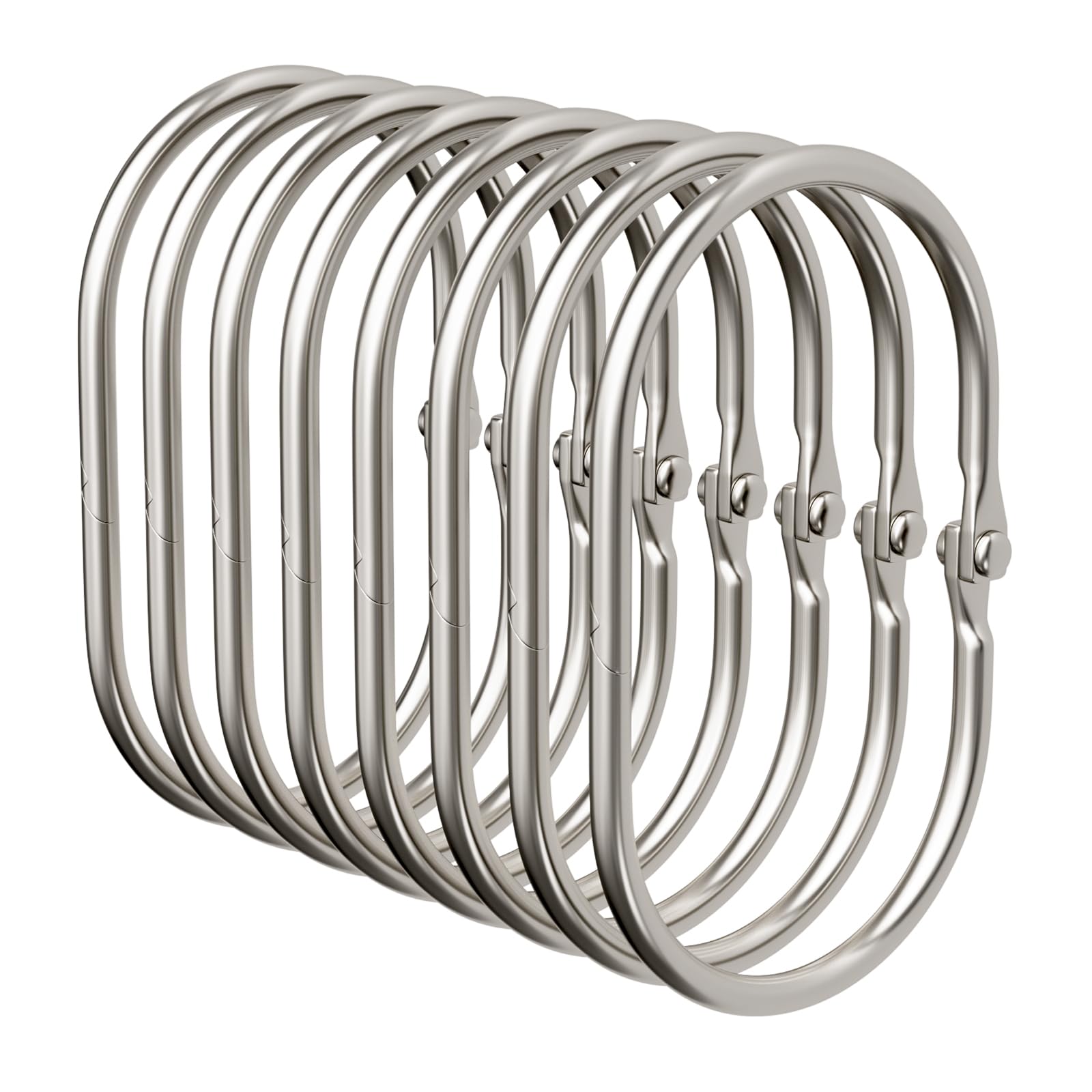 Photo 1 of Bathway Shower Curtain Rings, Shower Curtain Hooks 12 Pcs Anti-Drop Shower Rings for Curtain, Metal Shower Curtain Rings Rust Proof, Brushed Nickel Shower Hooks for Shower Curtain Rod Bathroom